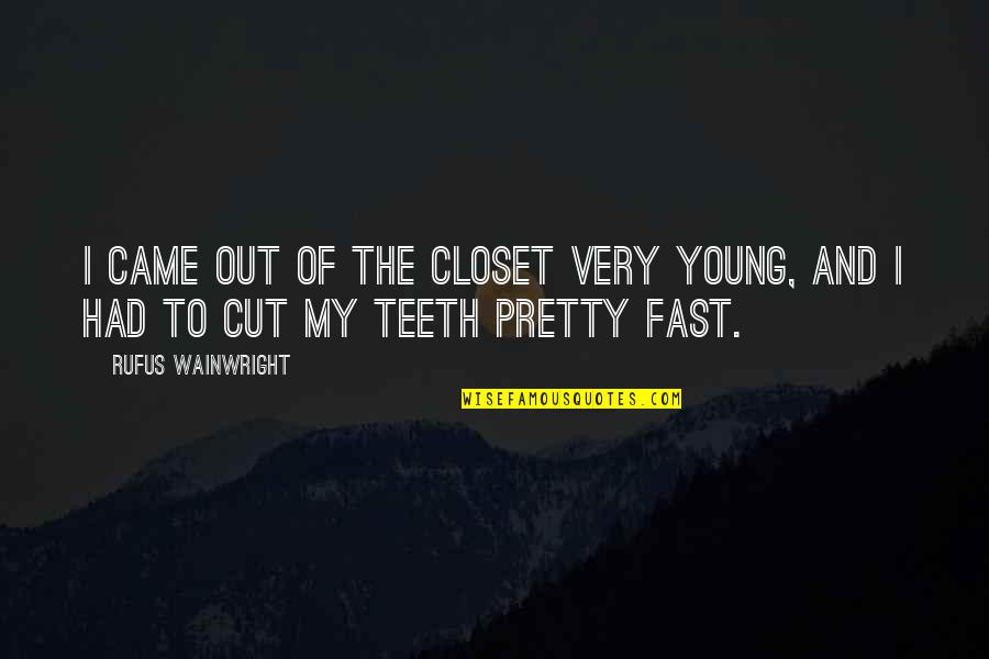 Difference Between Friends Quotes By Rufus Wainwright: I came out of the closet very young,