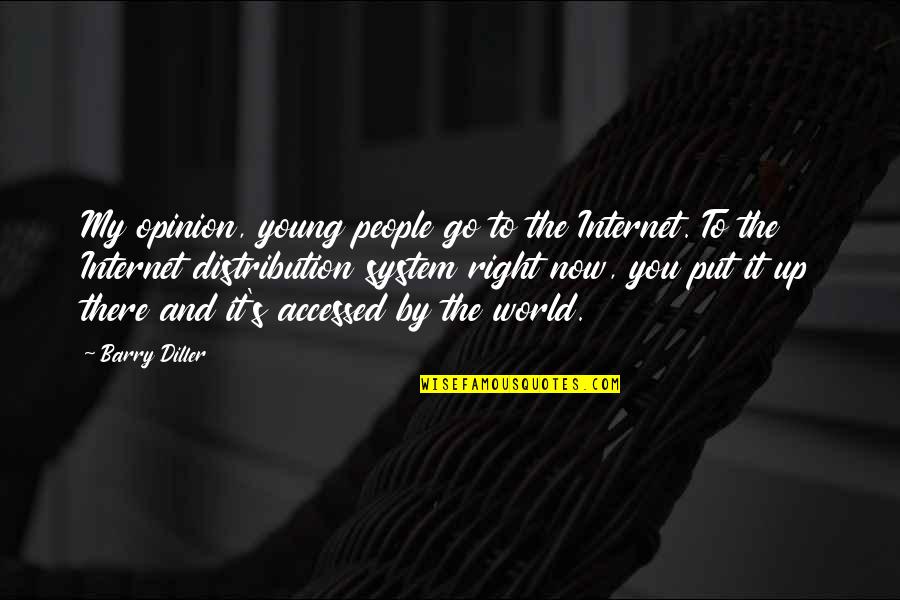 Difference Between Home And House Quotes By Barry Diller: My opinion, young people go to the Internet.