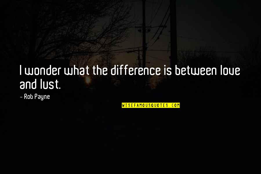 Difference Between Love Quotes By Rob Payne: I wonder what the difference is between love