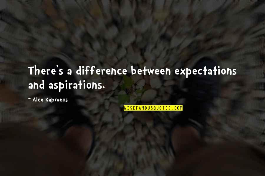 Difference Between Quotes By Alex Kapranos: There's a difference between expectations and aspirations.