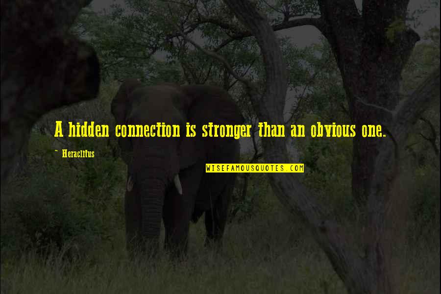 Difference Friendship Quotes By Heraclitus: A hidden connection is stronger than an obvious