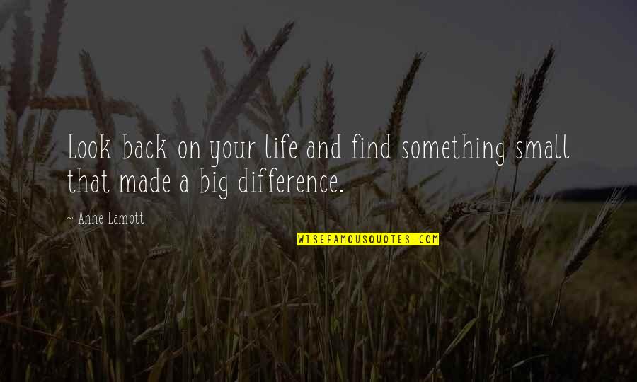 Difference In My Life Quotes By Anne Lamott: Look back on your life and find something