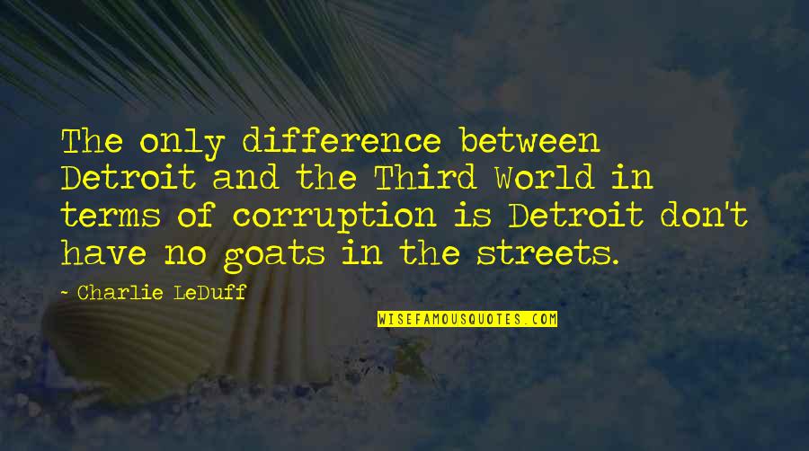 Difference In The World Quotes By Charlie LeDuff: The only difference between Detroit and the Third