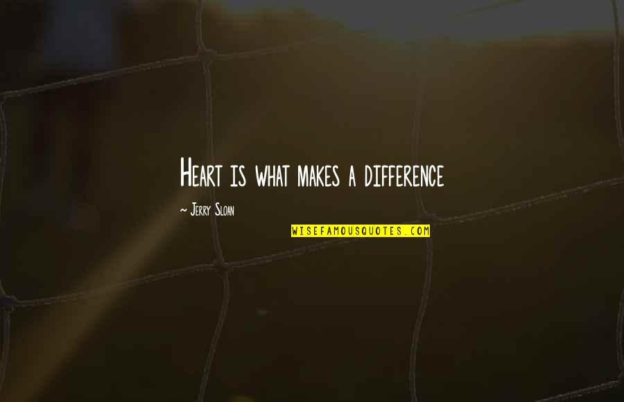 Difference Making Quotes By Jerry Sloan: Heart is what makes a difference