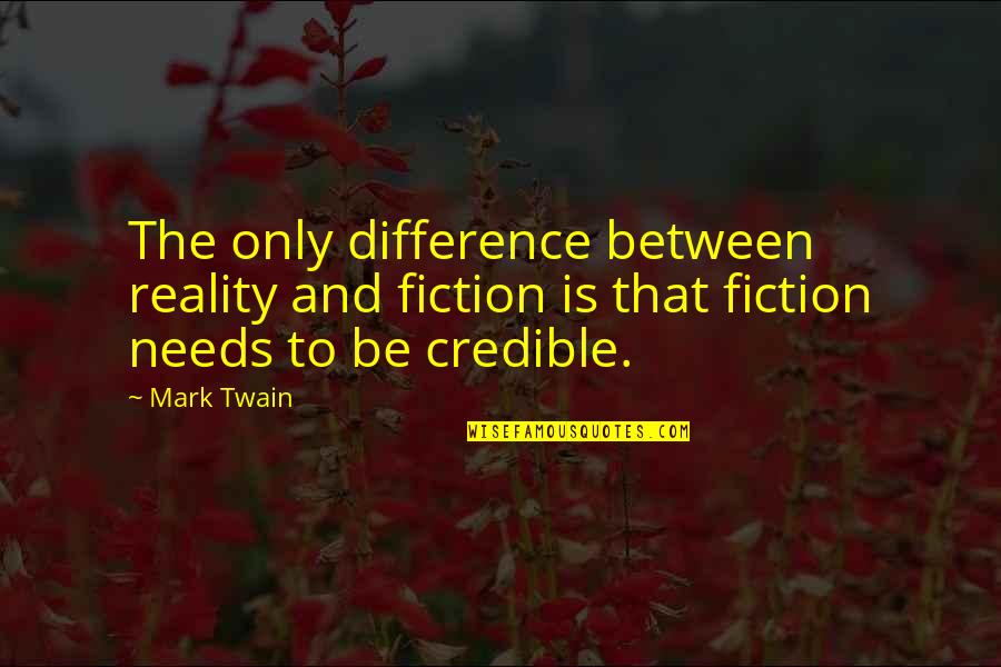 Difference With To And Too Quotes By Mark Twain: The only difference between reality and fiction is