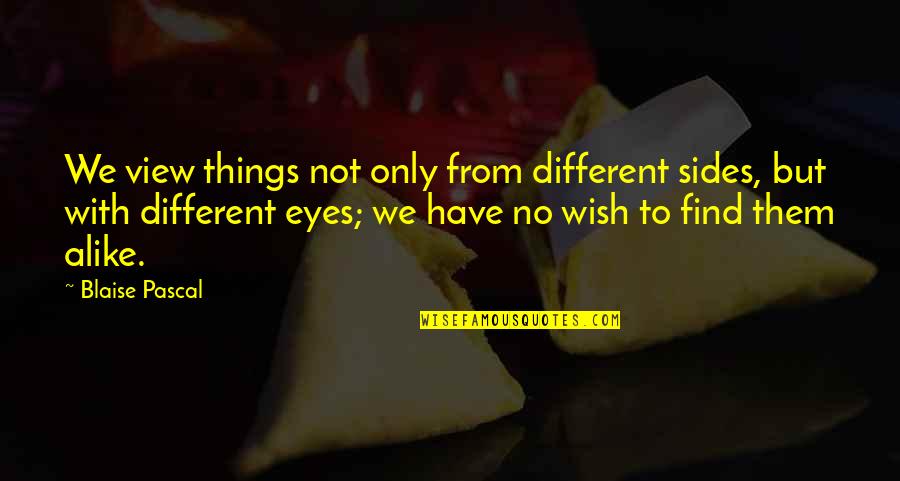 Different But Alike Quotes By Blaise Pascal: We view things not only from different sides,