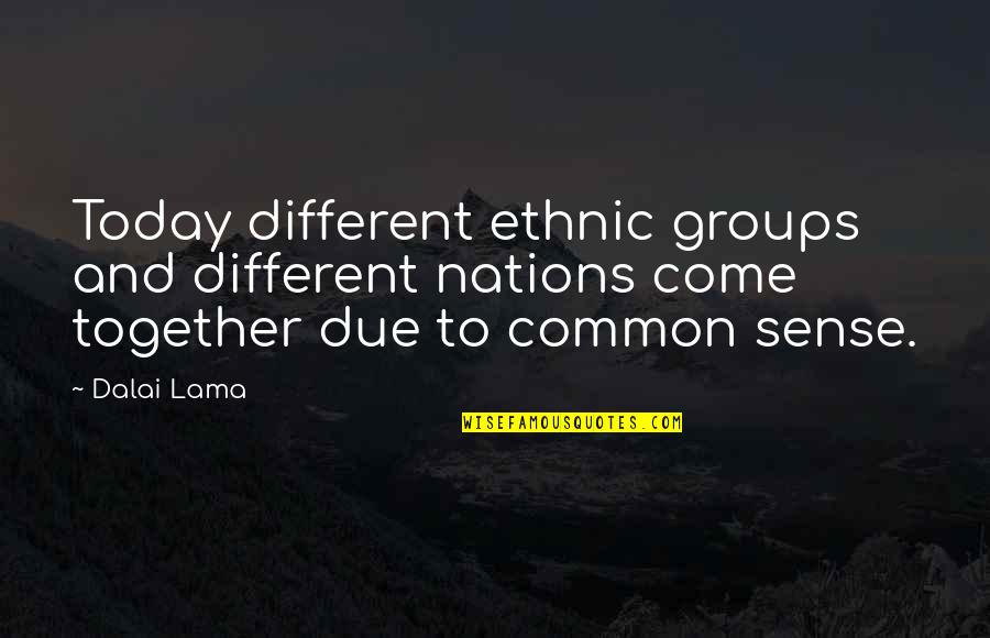 Different But Together Quotes By Dalai Lama: Today different ethnic groups and different nations come