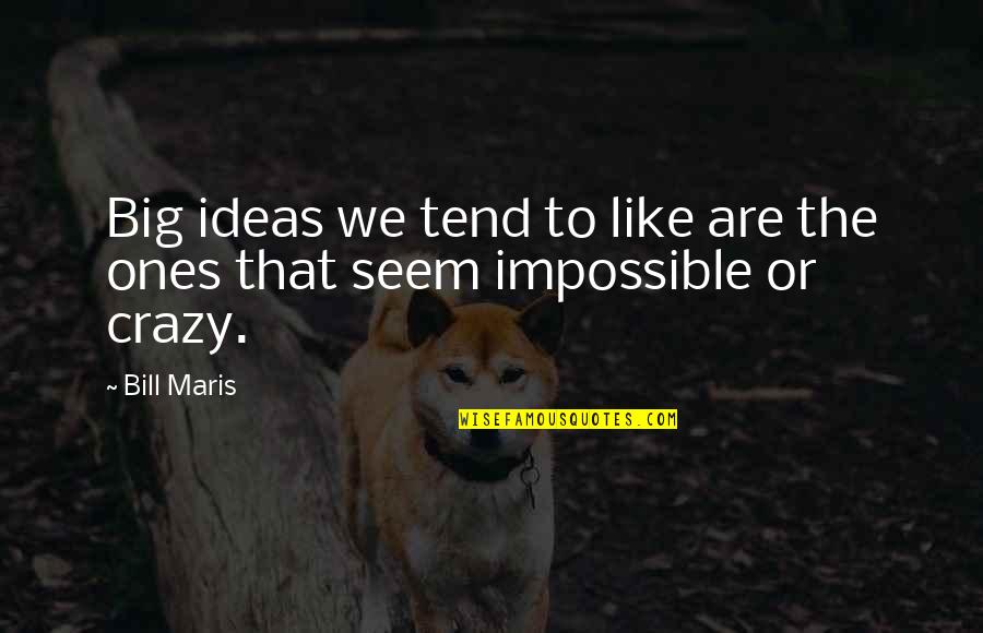 Different Characteristic Quotes By Bill Maris: Big ideas we tend to like are the