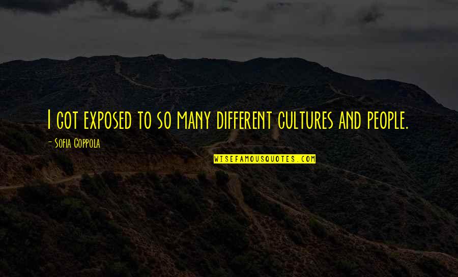 Different Cultures Quotes By Sofia Coppola: I got exposed to so many different cultures