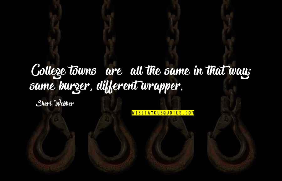 Different Education Quotes By Sheri Webber: College towns [are] all the same in that