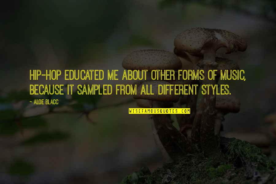Different Forms Quotes By Aloe Blacc: Hip-hop educated me about other forms of music,