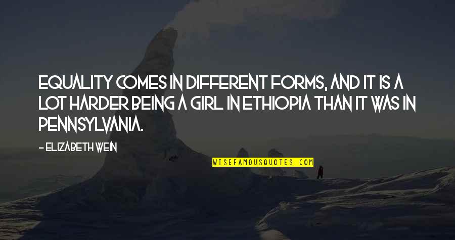 Different Forms Quotes By Elizabeth Wein: Equality comes in different forms, and it is