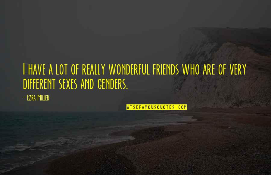 Different Friends Quotes By Ezra Miller: I have a lot of really wonderful friends