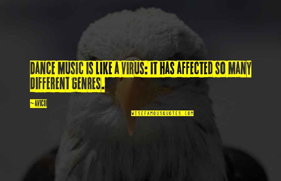 Different Genres Of Music Quotes By Avicii: Dance music is like a virus: it has