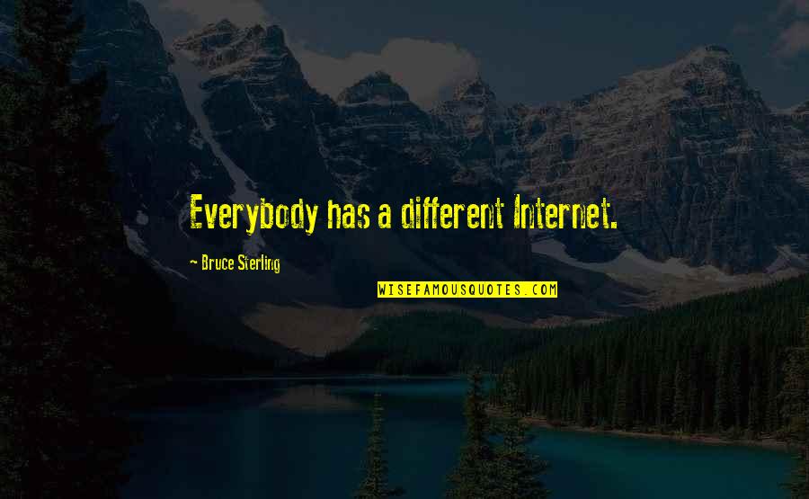 Different Internet Quotes By Bruce Sterling: Everybody has a different Internet.