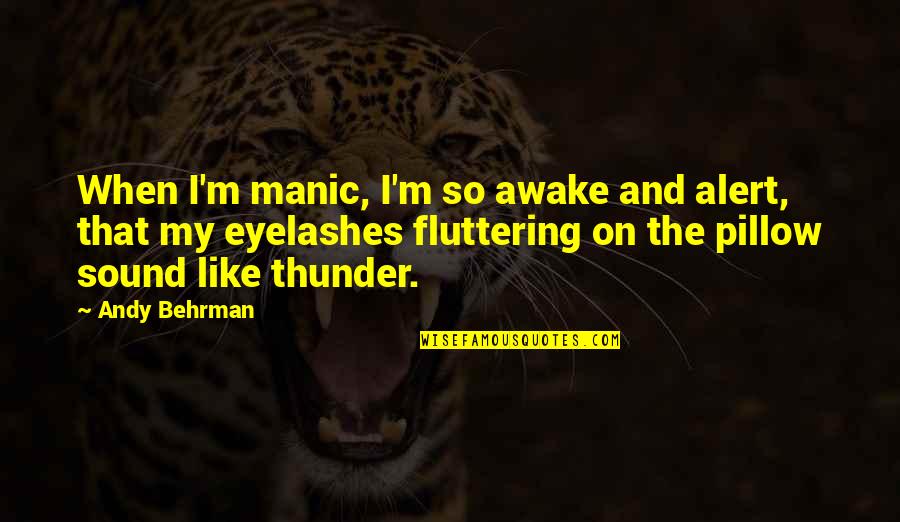 Different Kind Of Beauty Quotes By Andy Behrman: When I'm manic, I'm so awake and alert,