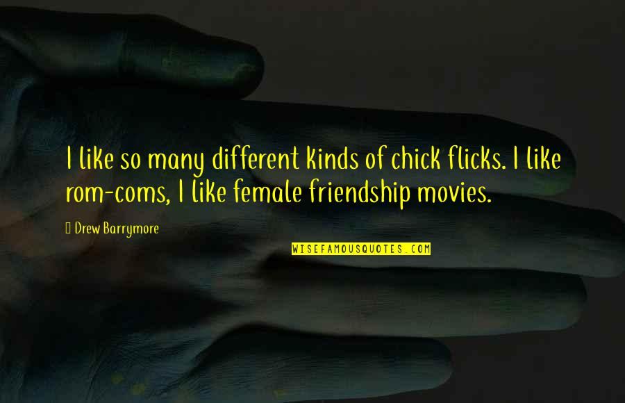 Different Kind Of Quotes By Drew Barrymore: I like so many different kinds of chick