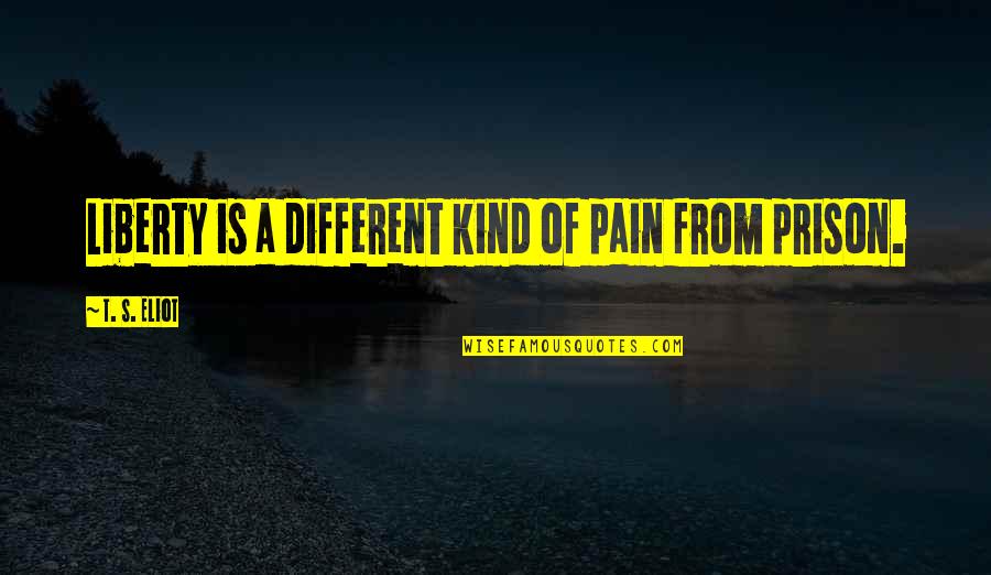 Different Kind Of Quotes By T. S. Eliot: Liberty is a different kind of pain from