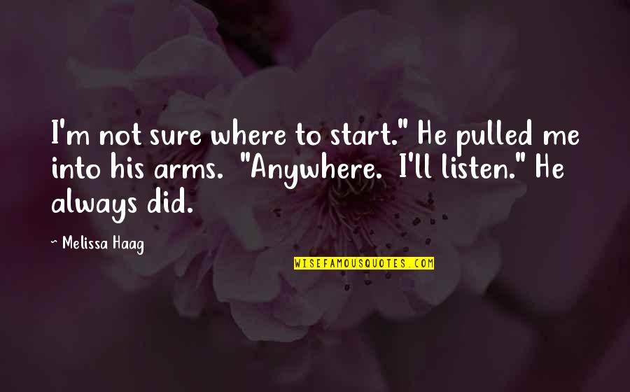 Different Kinds Of Beauty Quotes By Melissa Haag: I'm not sure where to start." He pulled Different Kinds Of Beauty Quotes By Melissa Haag: I'm not sure where to start." He pulled