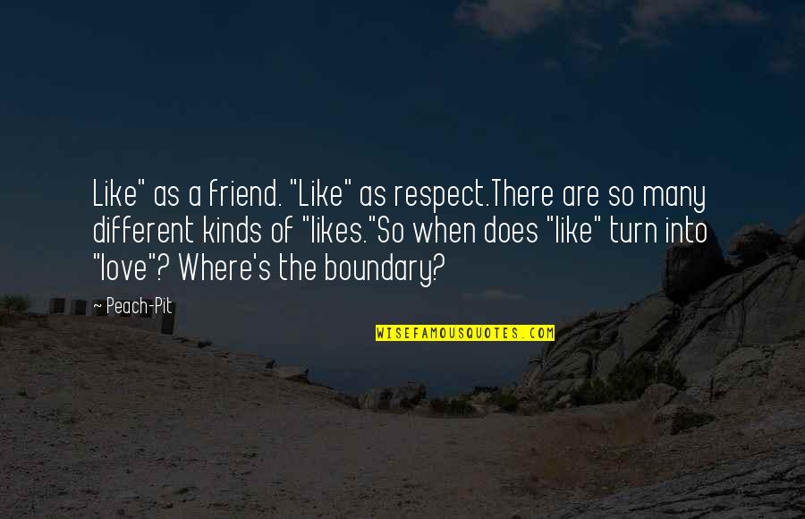 Different Kinds Of Love Quotes By Peach-Pit: Like" as a friend. "Like" as respect.There are
