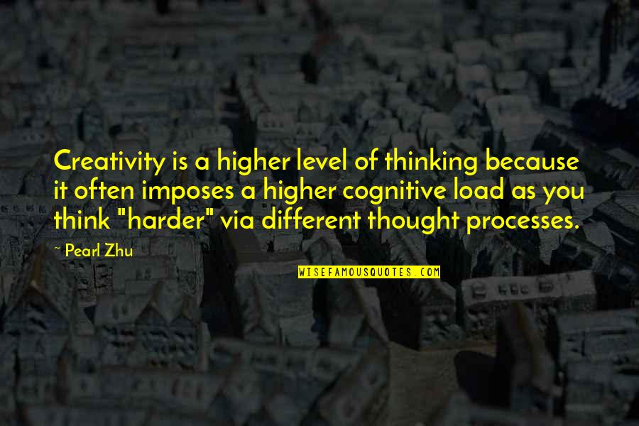 Different Level Quotes By Pearl Zhu: Creativity is a higher level of thinking because