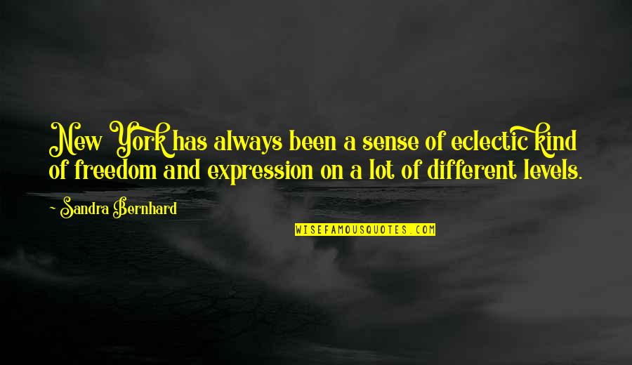 Different Levels Quotes By Sandra Bernhard: New York has always been a sense of