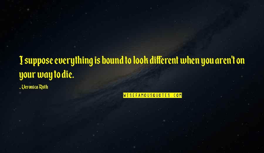 Different Look Quotes By Veronica Roth: I suppose everything is bound to look different
