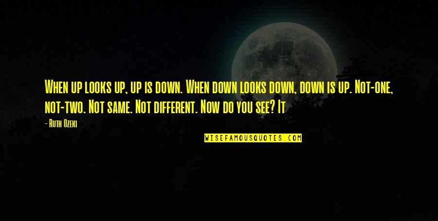 Different Looks Quotes By Ruth Ozeki: When up looks up, up is down. When