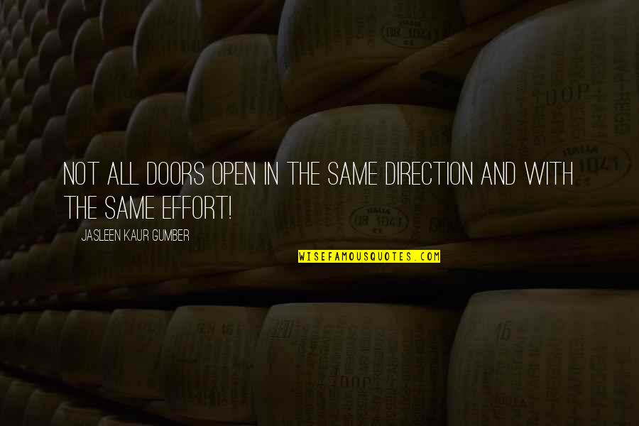 Different Perspective Quotes By Jasleen Kaur Gumber: Not all doors open in the same direction