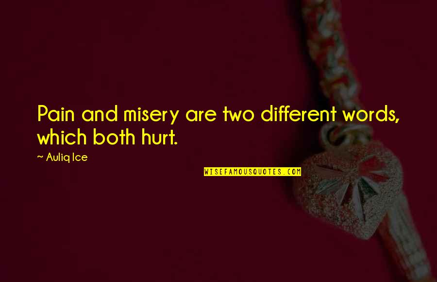 Different Quotes Quotes By Auliq Ice: Pain and misery are two different words, which