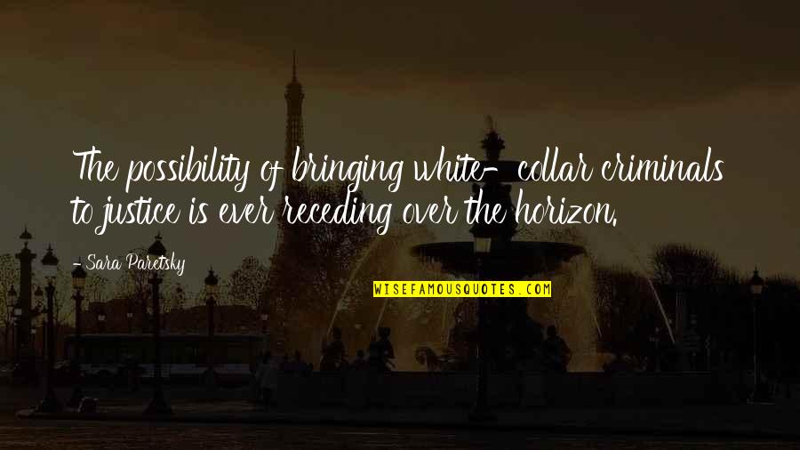 Different Religion One God Quotes By Sara Paretsky: The possibility of bringing white-collar criminals to justice Different Religion One God Quotes By Sara Paretsky: The possibility of bringing white-collar criminals to justice