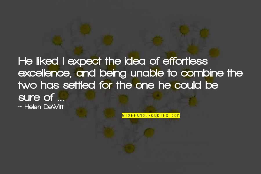 Different Religious Beliefs Quotes By Helen DeWitt: He liked I expect the idea of effortless