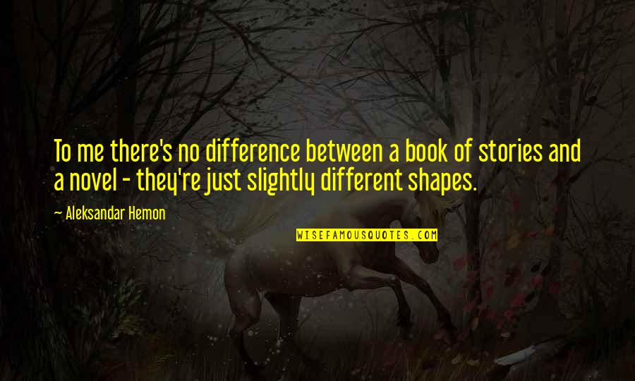 Different Shapes Quotes By Aleksandar Hemon: To me there's no difference between a book
