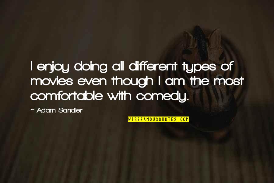 Different Types Quotes By Adam Sandler: I enjoy doing all different types of movies