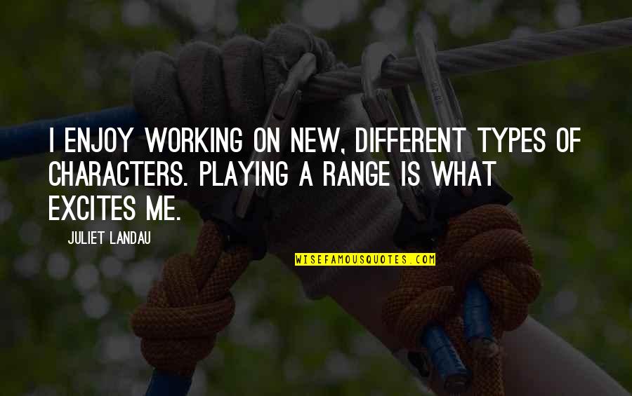 Different Types Quotes By Juliet Landau: I enjoy working on new, different types of