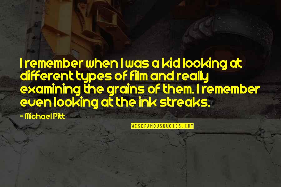 Different Types Quotes By Michael Pitt: I remember when I was a kid looking