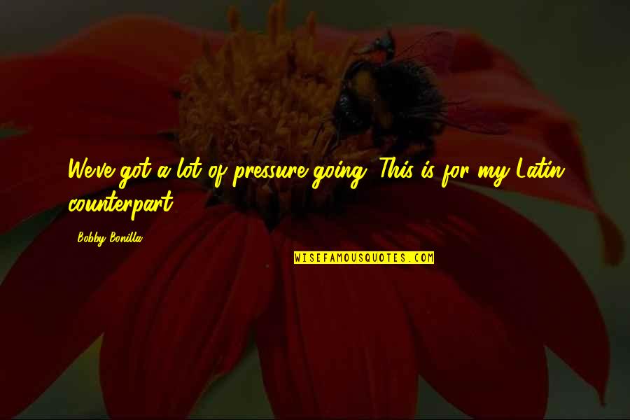 Different Version Of You Quotes By Bobby Bonilla: We've got a lot of pressure going. This
