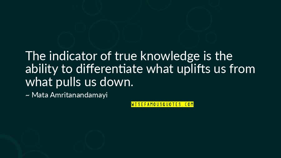 Differentiate Quotes By Mata Amritanandamayi: The indicator of true knowledge is the ability