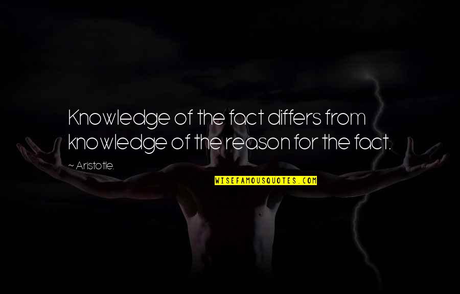 Differs From Quotes By Aristotle.: Knowledge of the fact differs from knowledge of