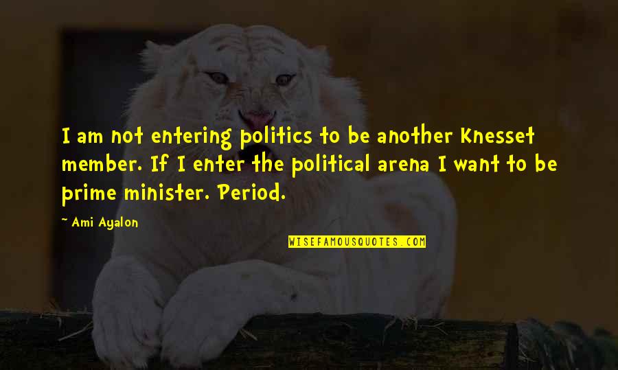 Difficult Choices Love Quotes By Ami Ayalon: I am not entering politics to be another