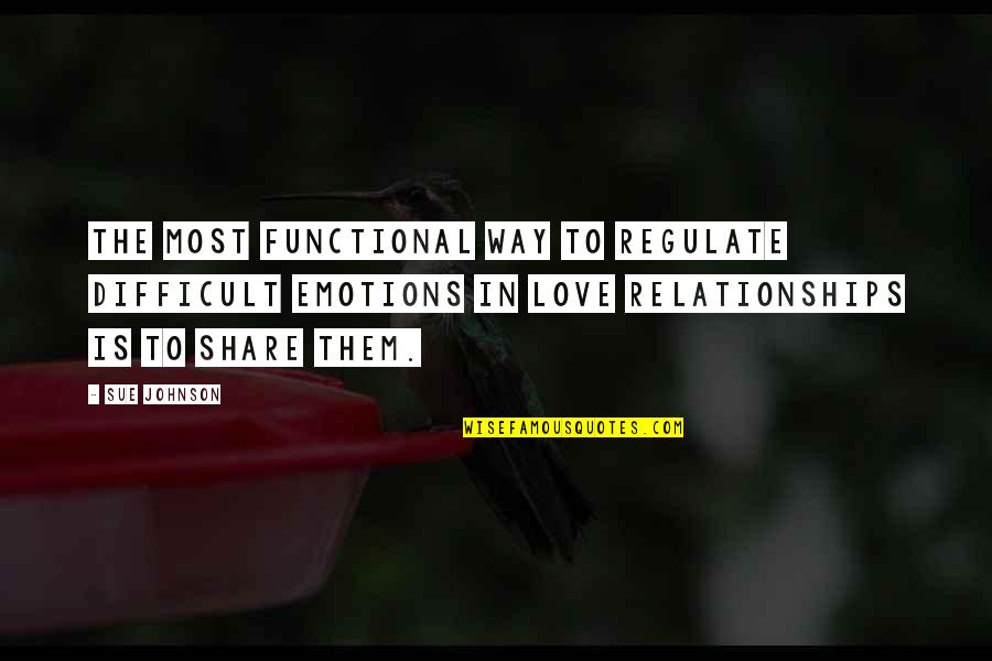 Difficult Love Quotes By Sue Johnson: The most functional way to regulate difficult emotions