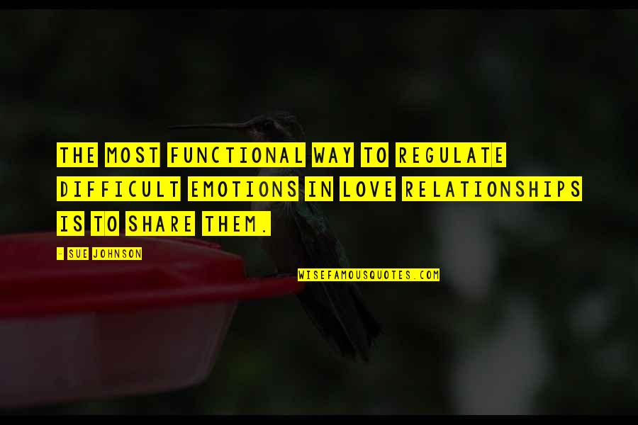 Difficult Love Relationship Quotes By Sue Johnson: The most functional way to regulate difficult emotions