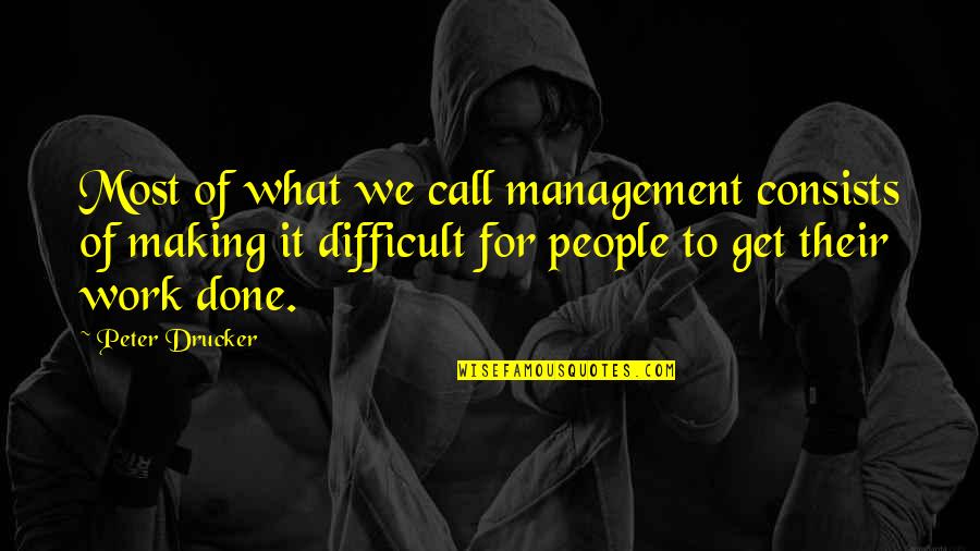 Difficult People At Work Quotes By Peter Drucker: Most of what we call management consists of