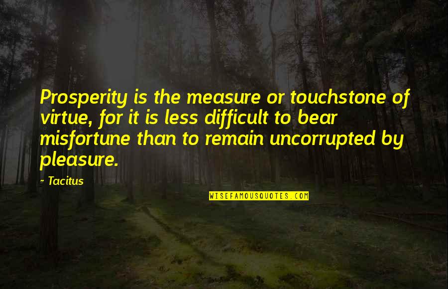 Difficult To Bear Quotes By Tacitus: Prosperity is the measure or touchstone of virtue,