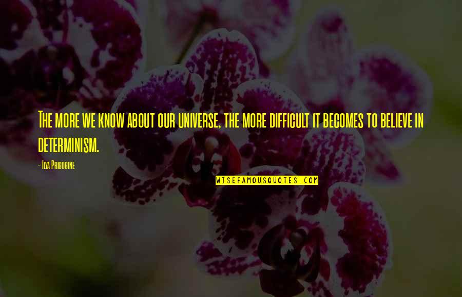 Difficult To Believe Quotes By Ilya Prigogine: The more we know about our universe, the Difficult To Believe Quotes By Ilya Prigogine: The more we know about our universe, the