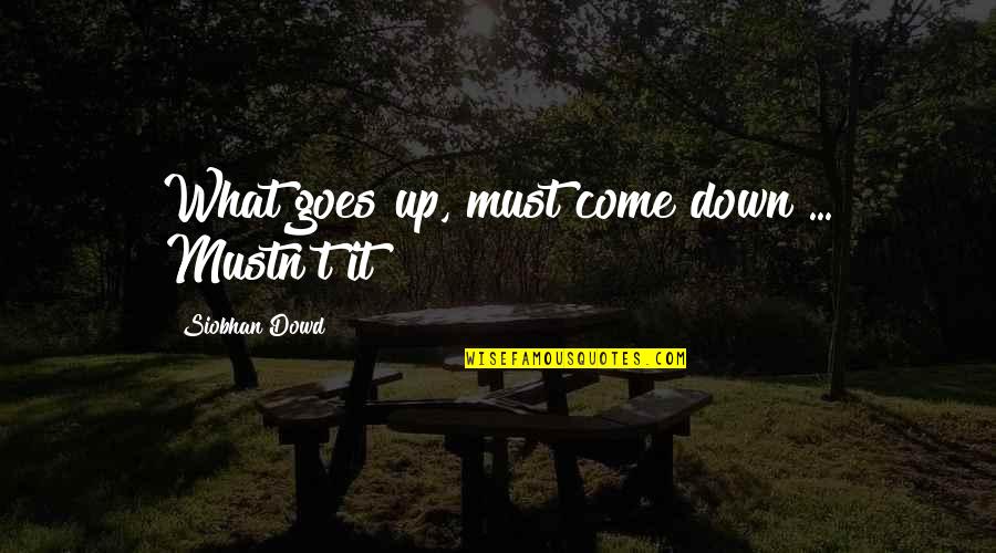 Difficulty In Marriage Quotes By Siobhan Dowd: What goes up, must come down ... Mustn't