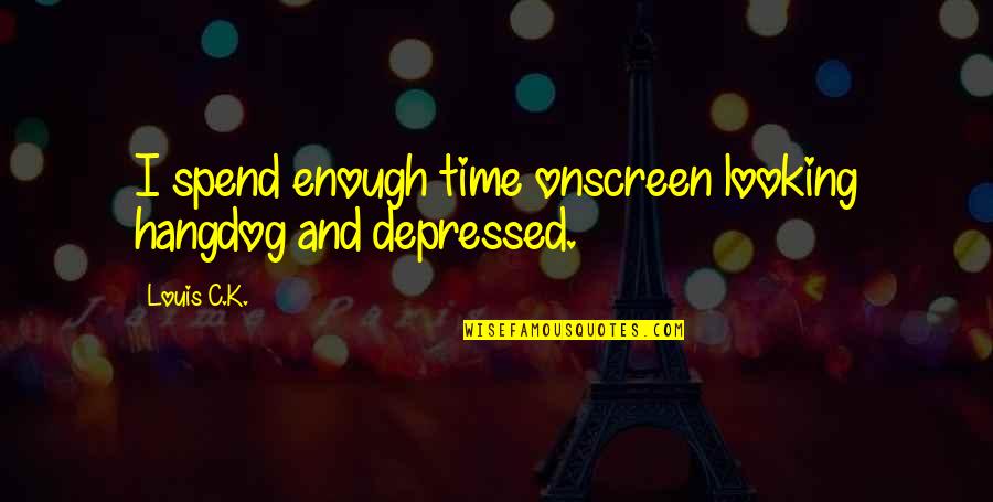Difficulty With Goodbyes Quotes By Louis C.K.: I spend enough time onscreen looking hangdog and