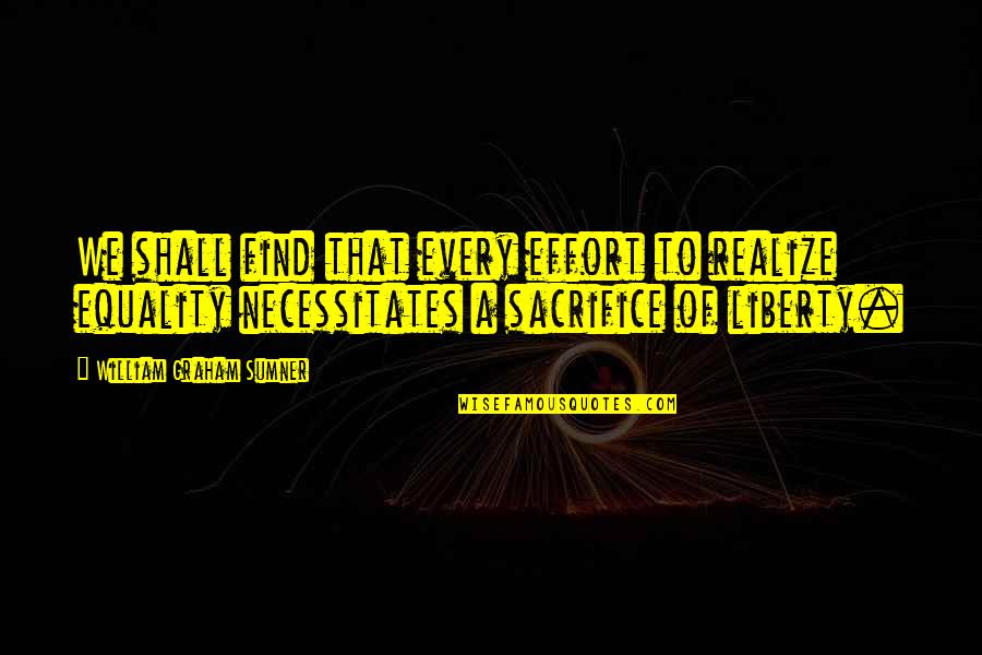 Diffidently Def Quotes By William Graham Sumner: We shall find that every effort to realize Diffidently Def Quotes By William Graham Sumner: We shall find that every effort to realize