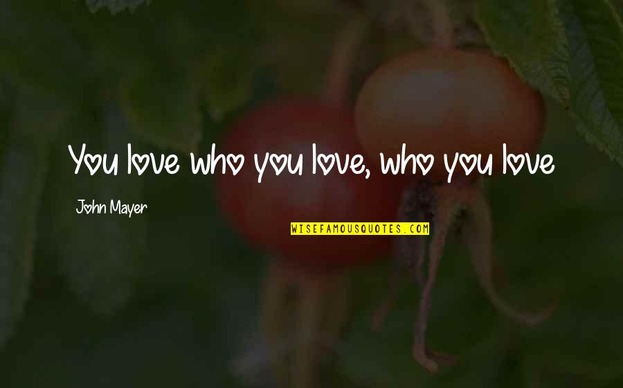 Diffusing Quotes By John Mayer: You love who you love, who you love