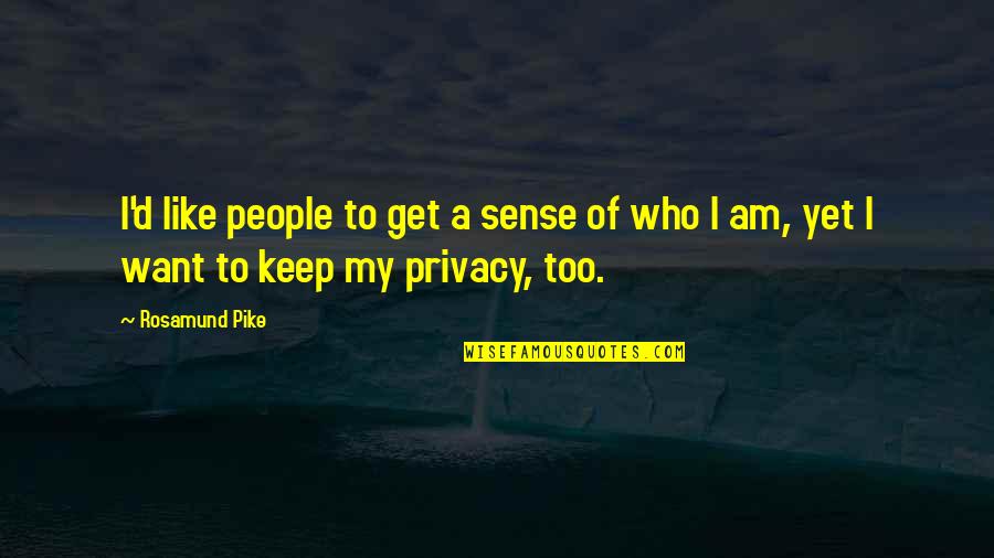 Dificuldades De Aprendizagem Quotes By Rosamund Pike: I'd like people to get a sense of